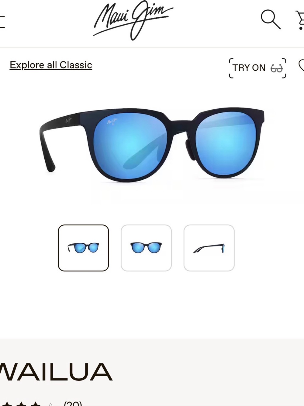 BRAND NEW- Maui Jim Matte Navy Frame with Blue Mirrored Lenses